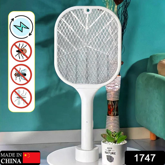 MOSQUITO KILLER RACKET | RECHARGEABLE AUTOMATIC ELECTRIC FLY SWATTER | MOSQUITO ZAPPER RACKET WITH UV LIGHT LAMP | MOSQUITO SWATTER WITH USB CHARGING BASE | ELECTRIC INSECT KILLER RACKET MACHINE BAT