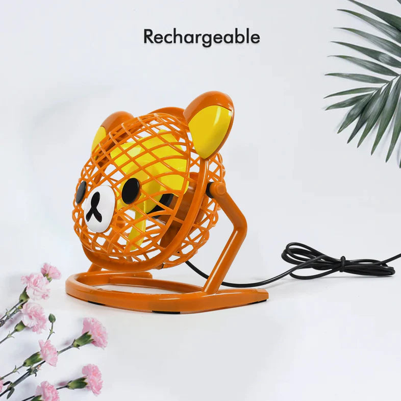 TEDDY BEAR PORTABLE FAN ADJUSTABLE USB FAN SUITABLE FOR HOME , OFFICE , CAR, & MULTI USE FAN LuminAir