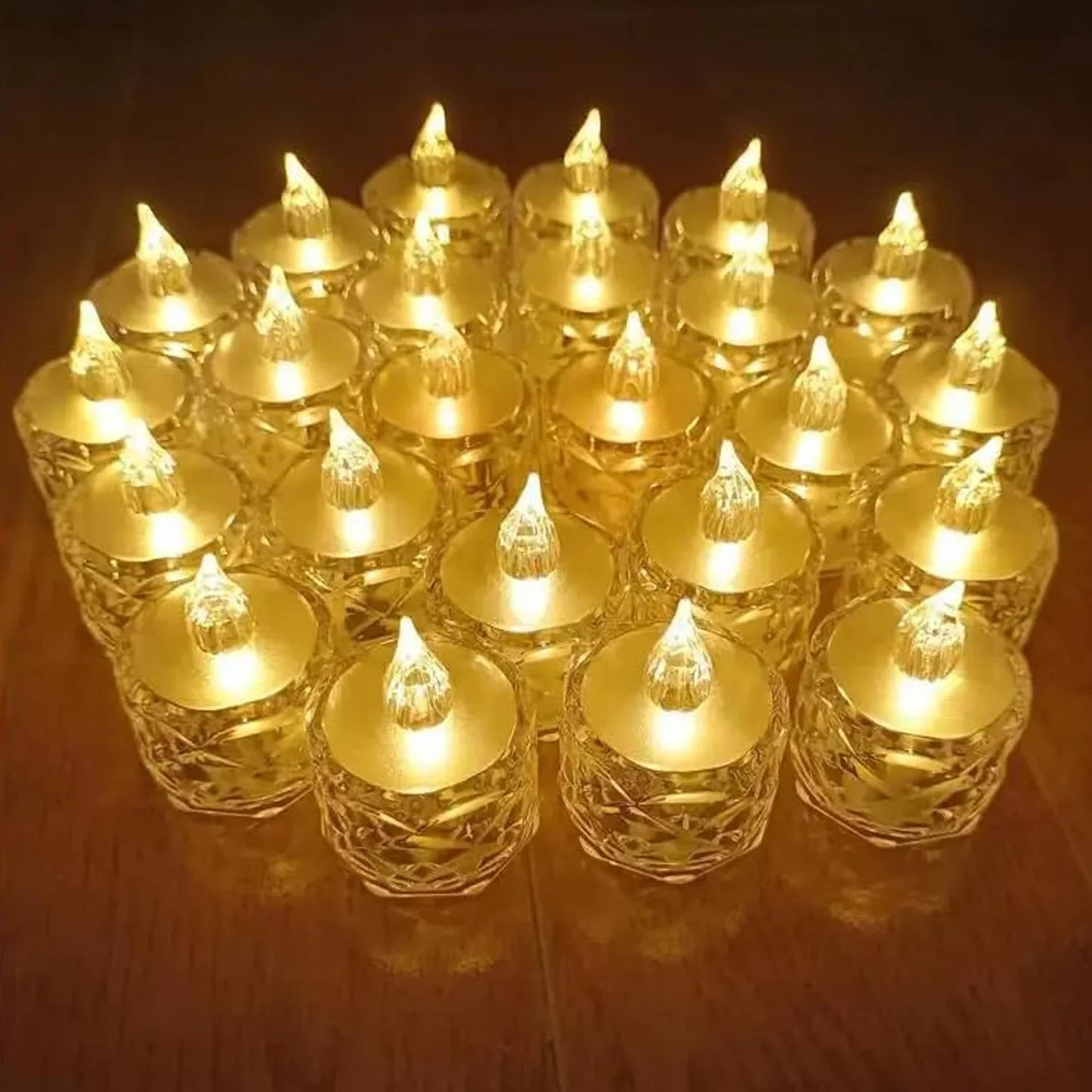 FLAMELESS AND SMOKELESS DECORATIVE ACRYLIC CANDLES TRANSPARENT LED TEA LIGHTCANDLE FOR GIFTING, HOUSE, DIWALI, CHRISTMAS, FESTIVAL, EVENTS DECOR CANDLES