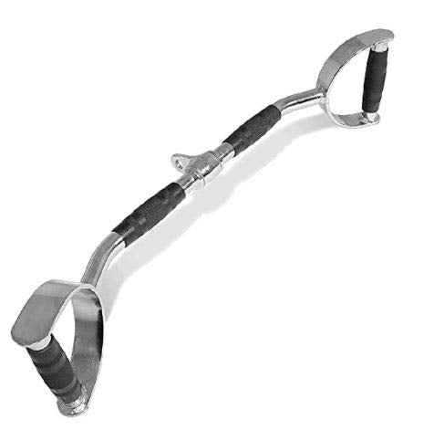 Solid Chrome Plated Fire Pro-Grip LAT Gym Bar Pro, 38 Inch