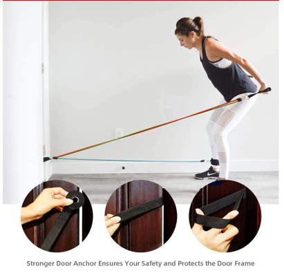 New Fitness Resistance Bands With Adjustable Hook (11Pcs/Set) First quality Material With oneyear Warranty