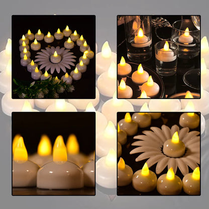 FLAMELESS FLOATING CANDLES BATTERY OPERATED TEA LIGHTS TEALIGHT CANDLE