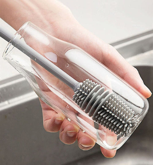 Water Bottle Cleaning Brush Silicone Long Handle for Baby Bottle, Water Bottle