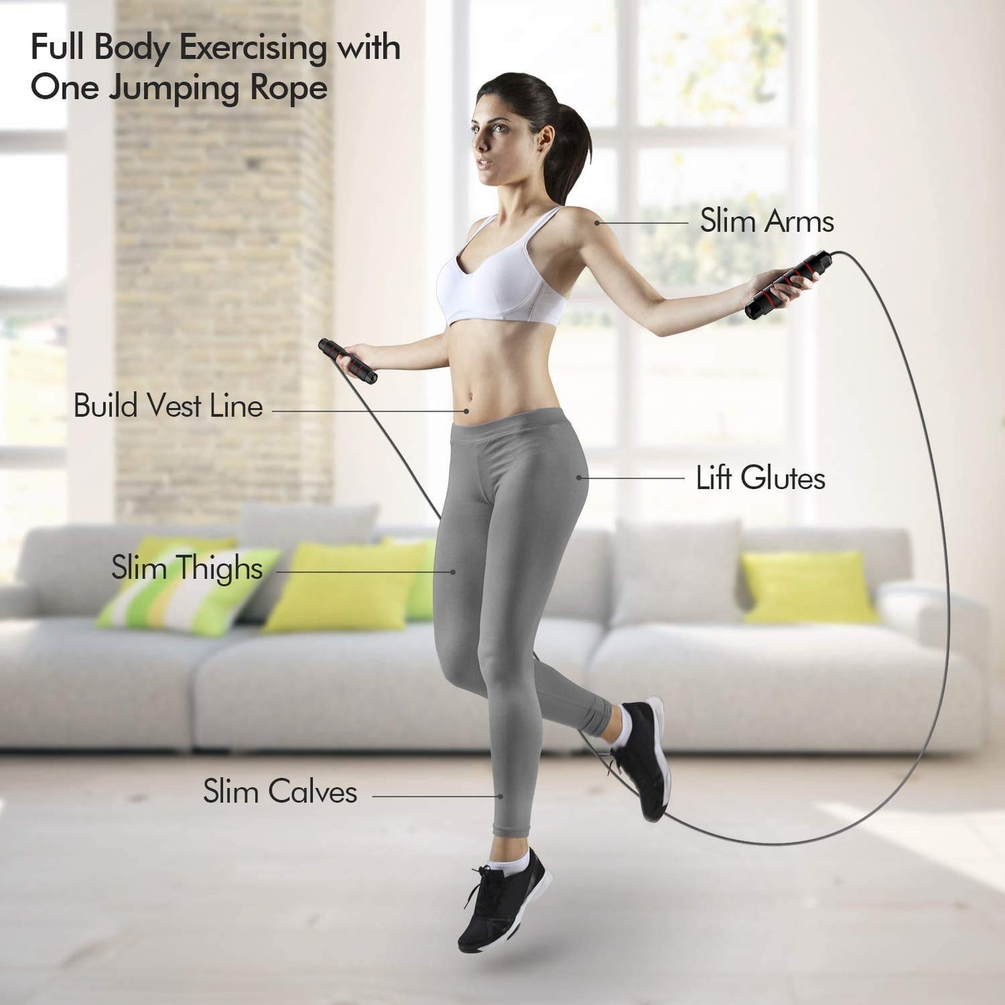 Skipping Rope for Men, Women & Children - Jump Rope for Exercise Workout & Weight Loss