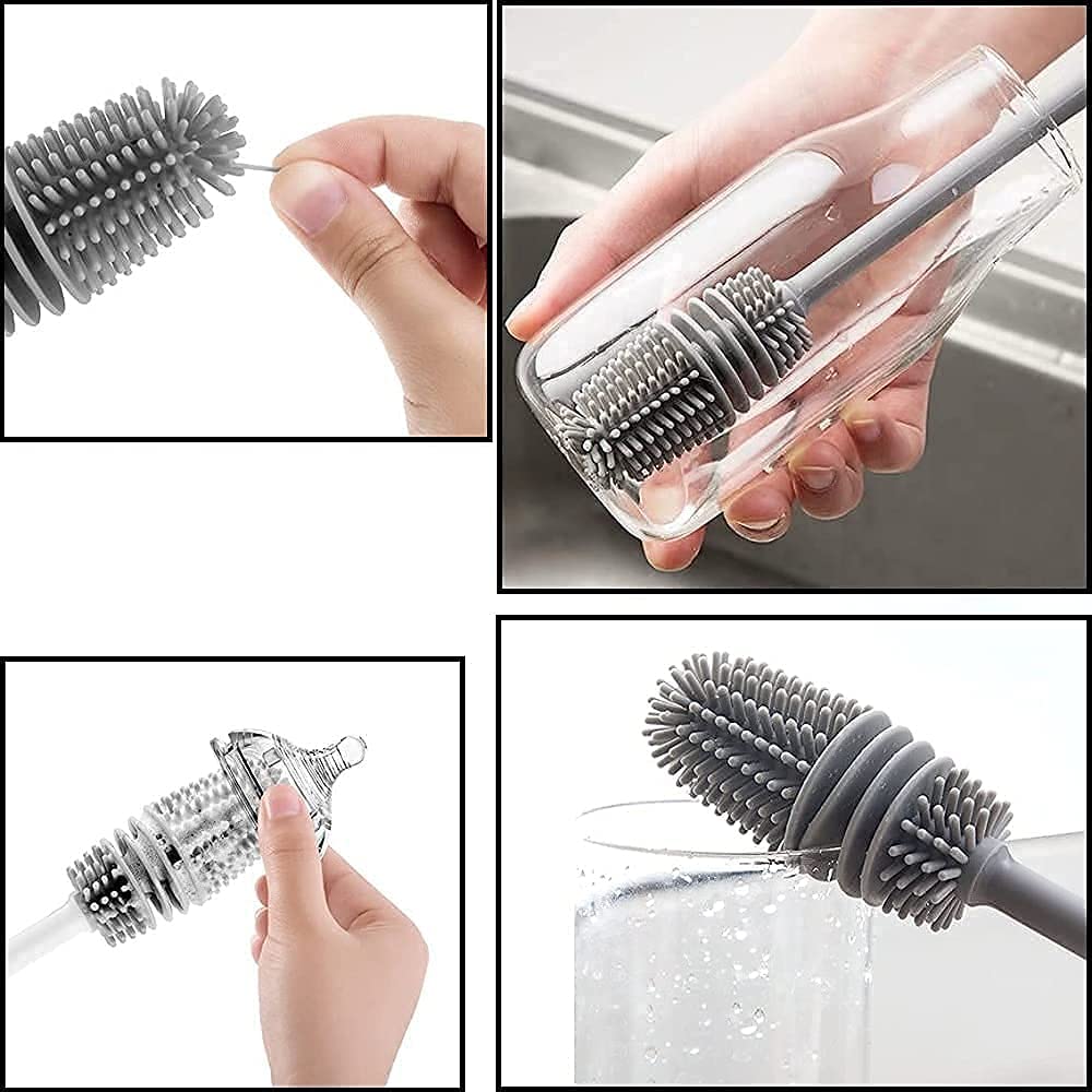 Water Bottle Cleaning Brush Silicone Long Handle for Baby Bottle, Water Bottle