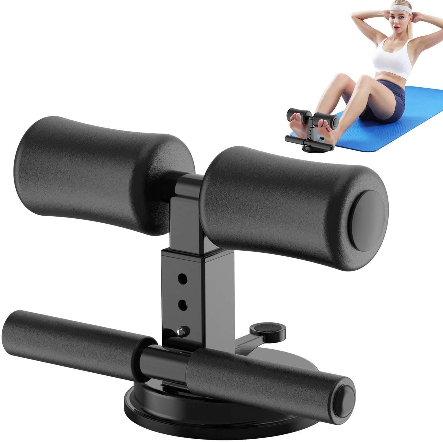 Sit Up Bar Portable Adjustable Sit-ups Assistant Device Self-Suction Sit-up Floor Bar Unisex