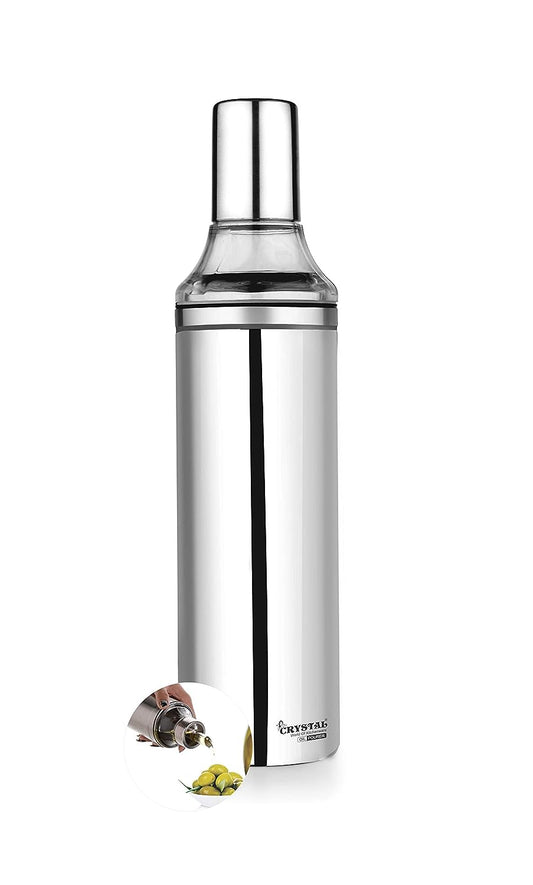 1000ml Stainless Steel and Glass Oil Dispenser Bottle with Measuring Scale | Perfect for Olive Oil, Sauces, and Vinegar | Leak-Proof Auto Flip Non-Drip Spout