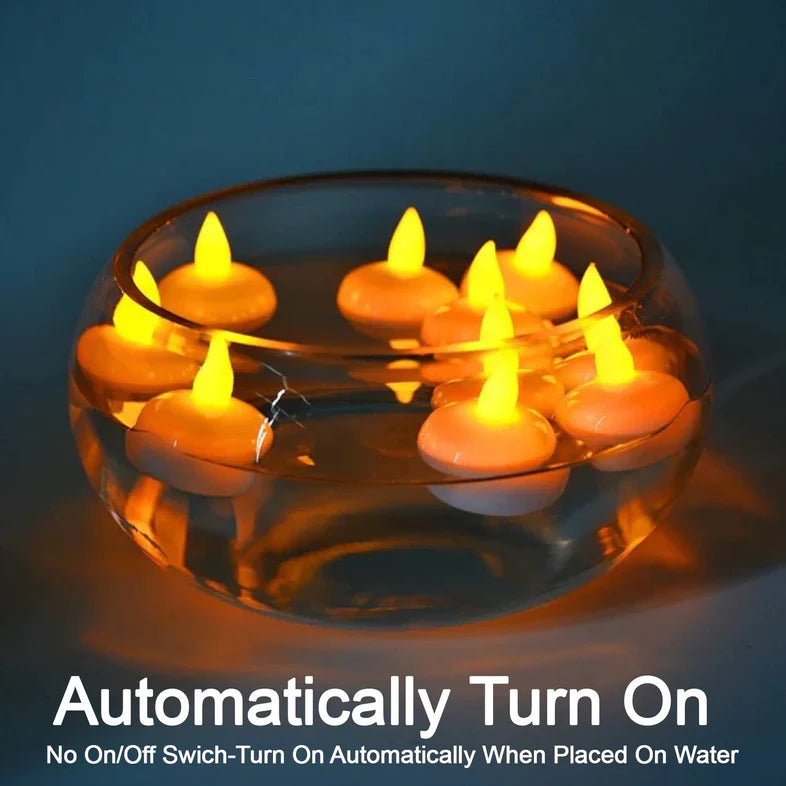 FLAMELESS FLOATING CANDLES BATTERY OPERATED TEA LIGHTS TEALIGHT CANDLE