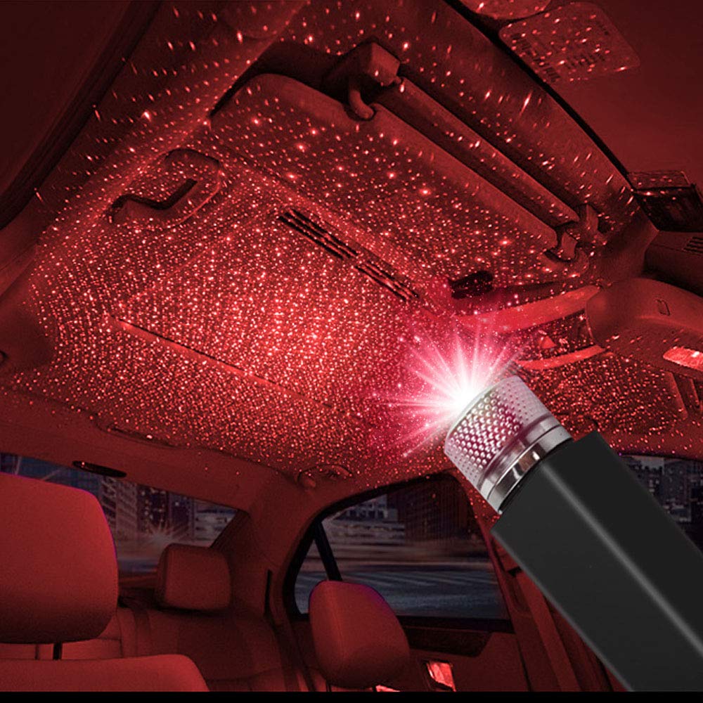 USB Star Projector Night Light, Car Roof Lights, Portable Adjustable Romantic Interior Car Lights, Portable USB Night Light Decorations for Car,...