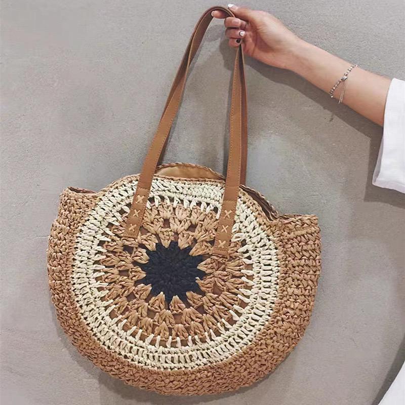 ZARA Inspired Large Capacity Hand Made Straw Rattan Beach Tote Bag