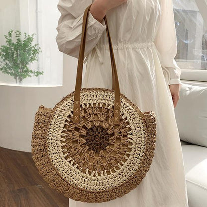 ZARA Inspired Large Capacity Hand Made Straw Rattan Beach Tote Bag