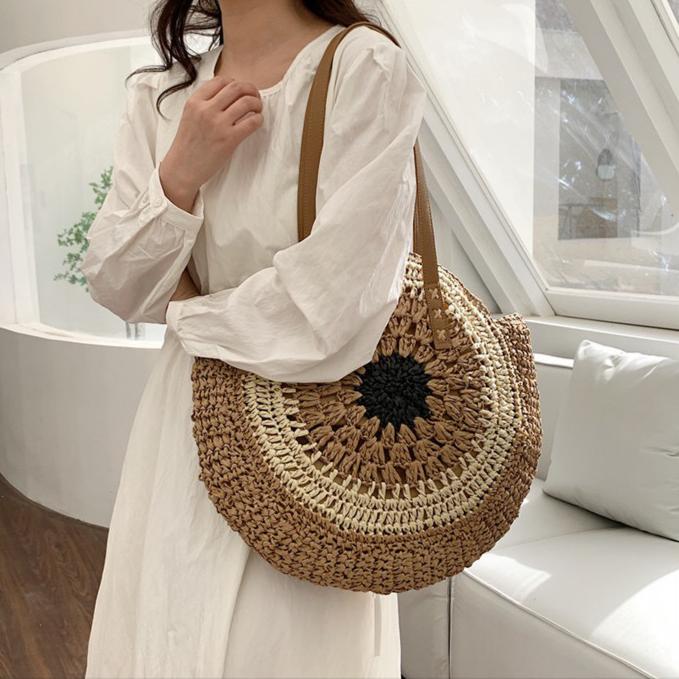 ZARA Inspired Large Capacity Hand Made Straw Rattan Beach Tote Bag