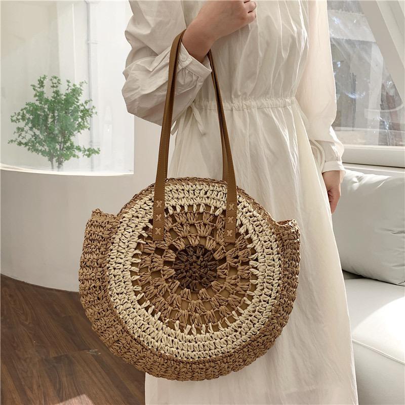 ZARA Inspired Large Capacity Hand Made Straw Rattan Beach Tote Bag