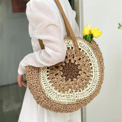 ZARA Inspired Large Capacity Hand Made Straw Rattan Beach Tote Bag