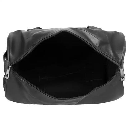 Generic Unisex Gym Bag Leather Gym Duffle Bag Color Black Pack fo 1 Piece