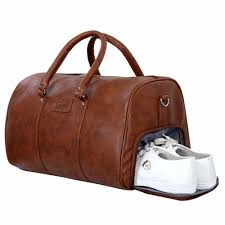 Durable PU leather Duffle Bag For Gym/Sports/Travel  With Shoe Compartment Unisex