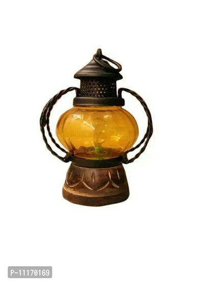 Wooden and Glass Decorative Electric Lamp/Lantern