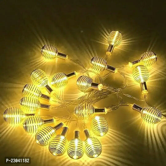 Bright Golden Metal Spring String Lights 10 LED String Light For Home Decoration , Festival , Occassion 3.5 Meter light