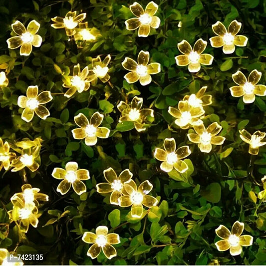 16 LED 4 Meter Blossom Flower Fairy String Lights, Christmas Lights for Diwali Home Decoration (16 Led Warm White)