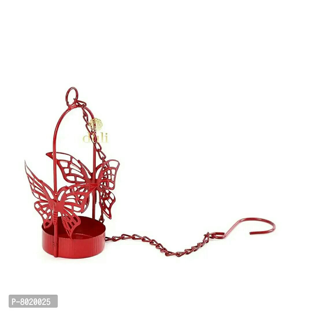 Iron Decorative Hanging Butterfly Tealight Candle Holder (Set of 8)