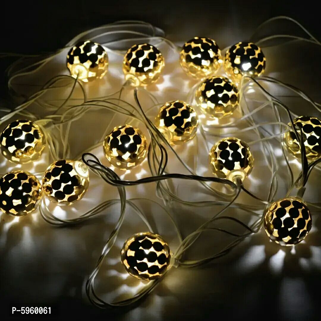 Ball Shape led Golden Metal String Light Plug-in Mode