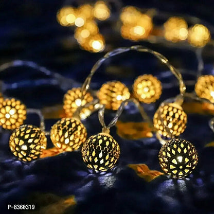 Ball Shape led Golden Metal String Light Plug-in Mode