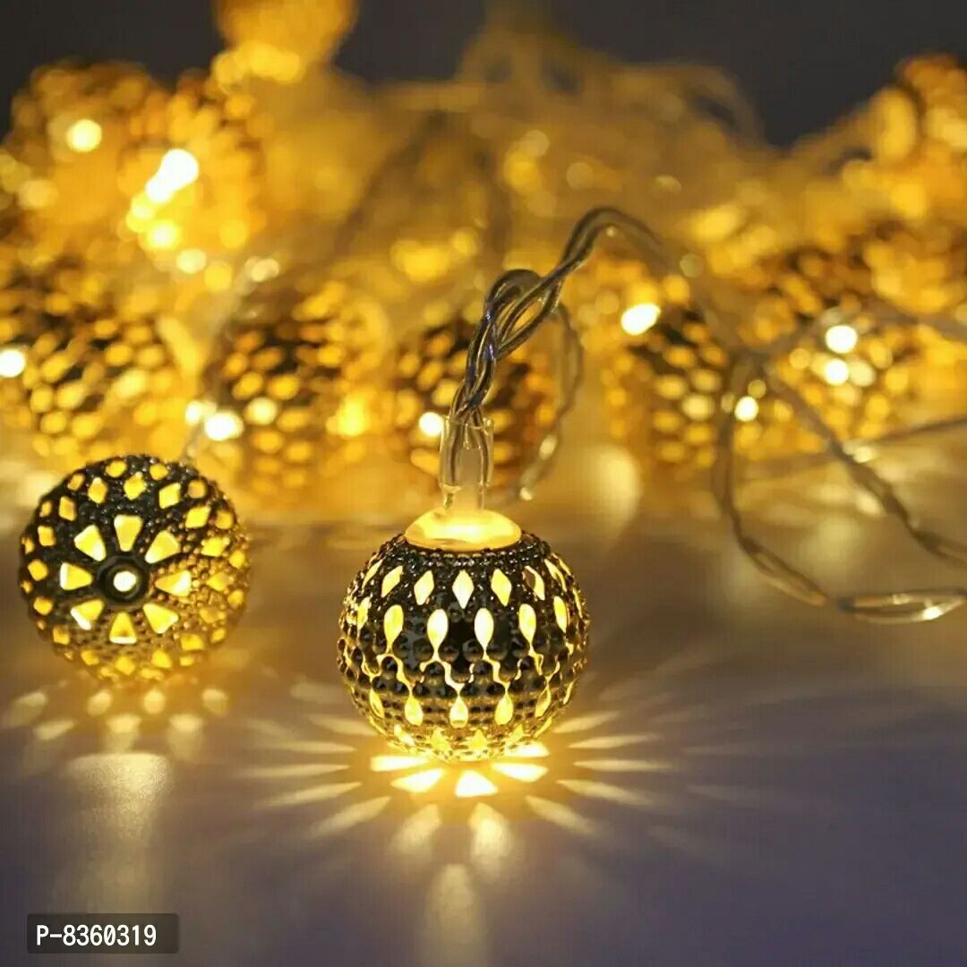 Ball Shape led Golden Metal String Light Plug-in Mode