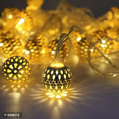 Ball Shape led Golden Metal String Light Plug-in Mode