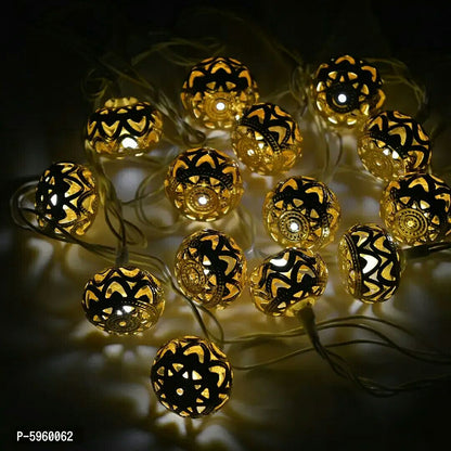 Ball Shape led Golden Metal String Light Plug-in Mode