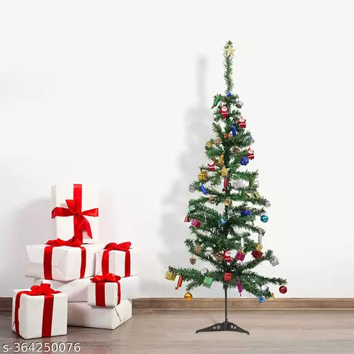 Combo of 2 FT Christmas Tree (Table/Desktop) with 36 pcs Christmas Decorations(Assorted)