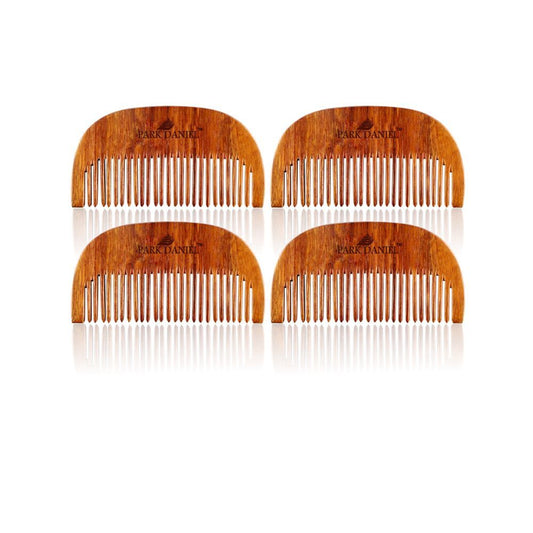 Park Daniel Handcrafted Wooden Beard Comb - Compact & Light Weight Pack Of 4 Combs(4 Pcs.)