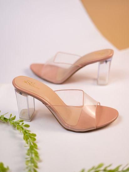 Women's Transparent Block Heels Stylish Sandal