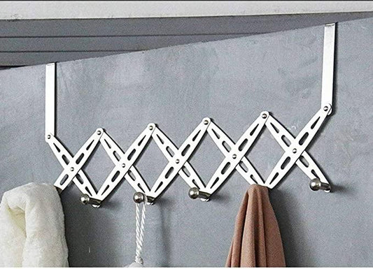 6 Alloy Steel Hooks for Clothes,Over The Door Hanger Hooks Organizer , Cloth Hanger for Door,Flexible Door Back Hanger Rack ,Bathroom Hangers for Clothes, Towel, Wardrobe (Silver)